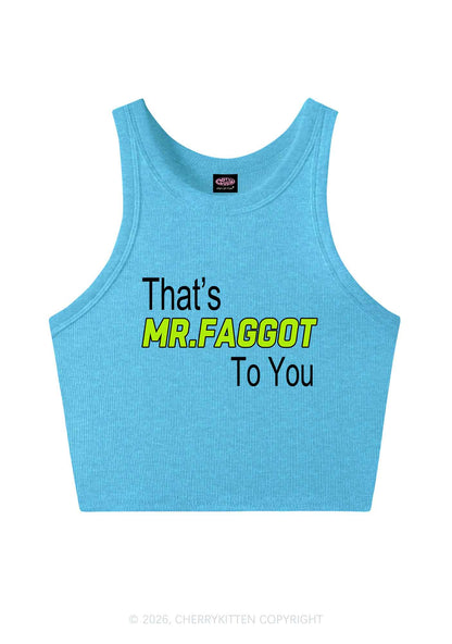Thats Mr Faggot To You Pride Y2K Crop Tank Top Cherrykitten