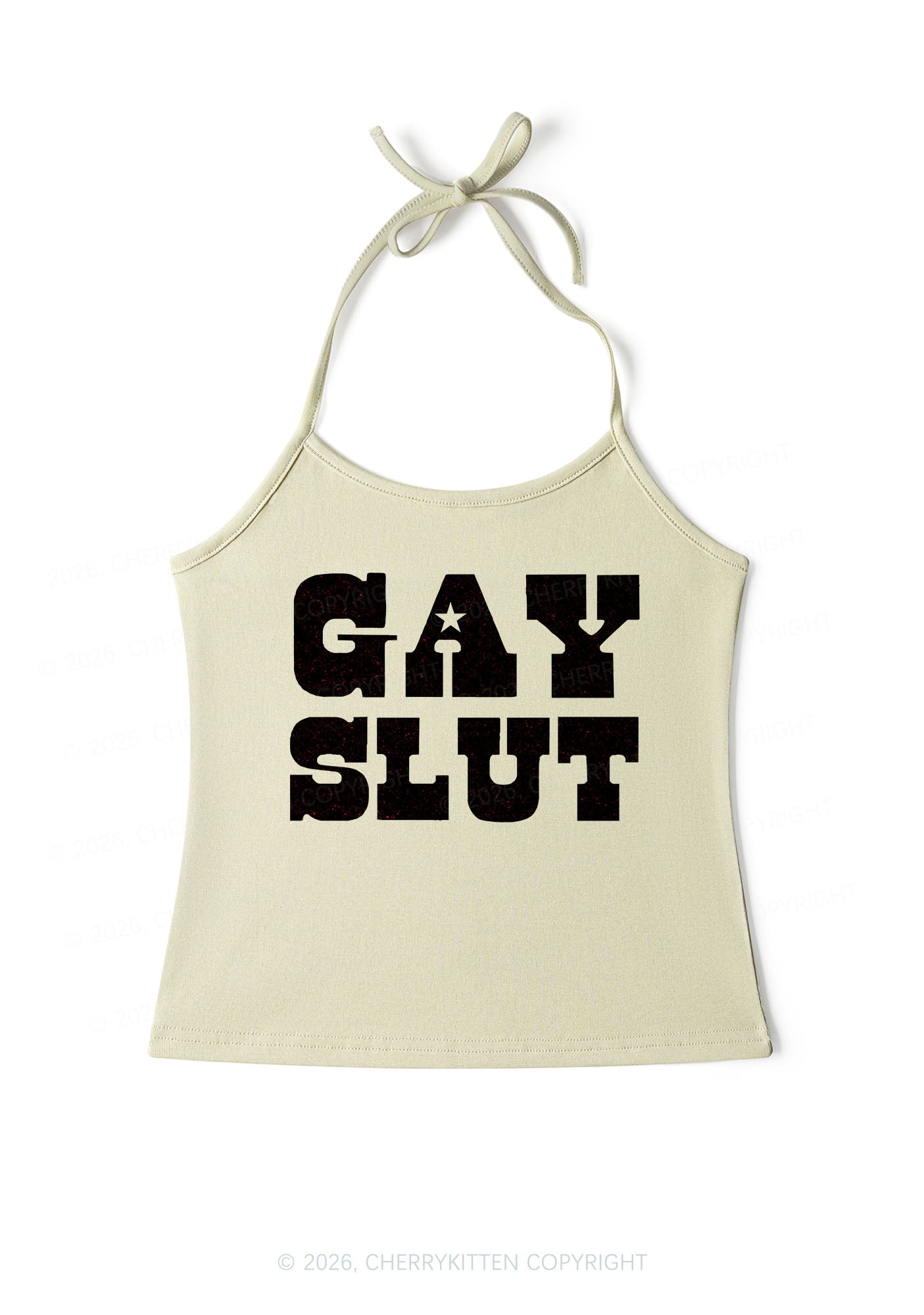 Gay Slxt Pride Y2K Halter Neck Cami Cherrykitten