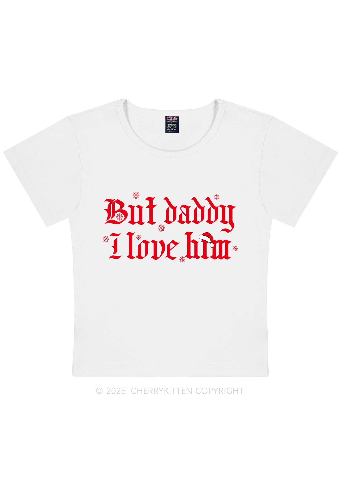 Christmas Daddy I Love Him Y2K Baby Tee Cherrykitten
