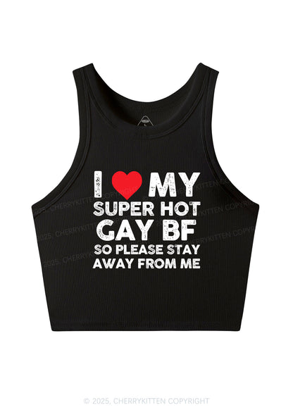 I Love My Hot BF Pride Y2K Crop Tank Top Cherrykitten