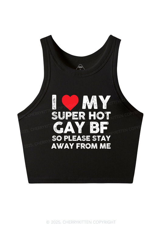 I Love My Hot BF Pride Y2K Crop Tank Top Cherrykitten