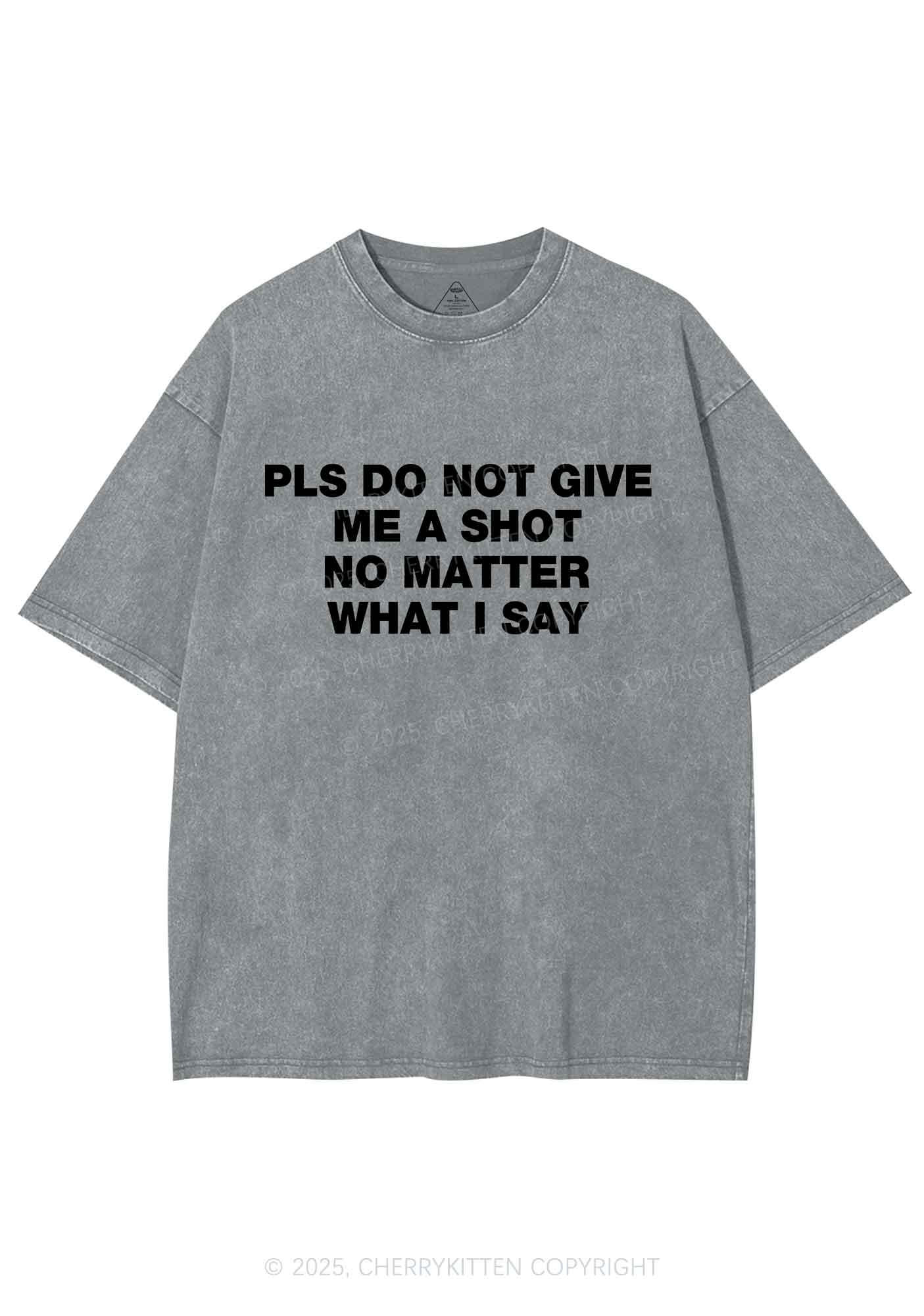 Not Give Shot Y2K Shirts Washed Tee Cherrykitten