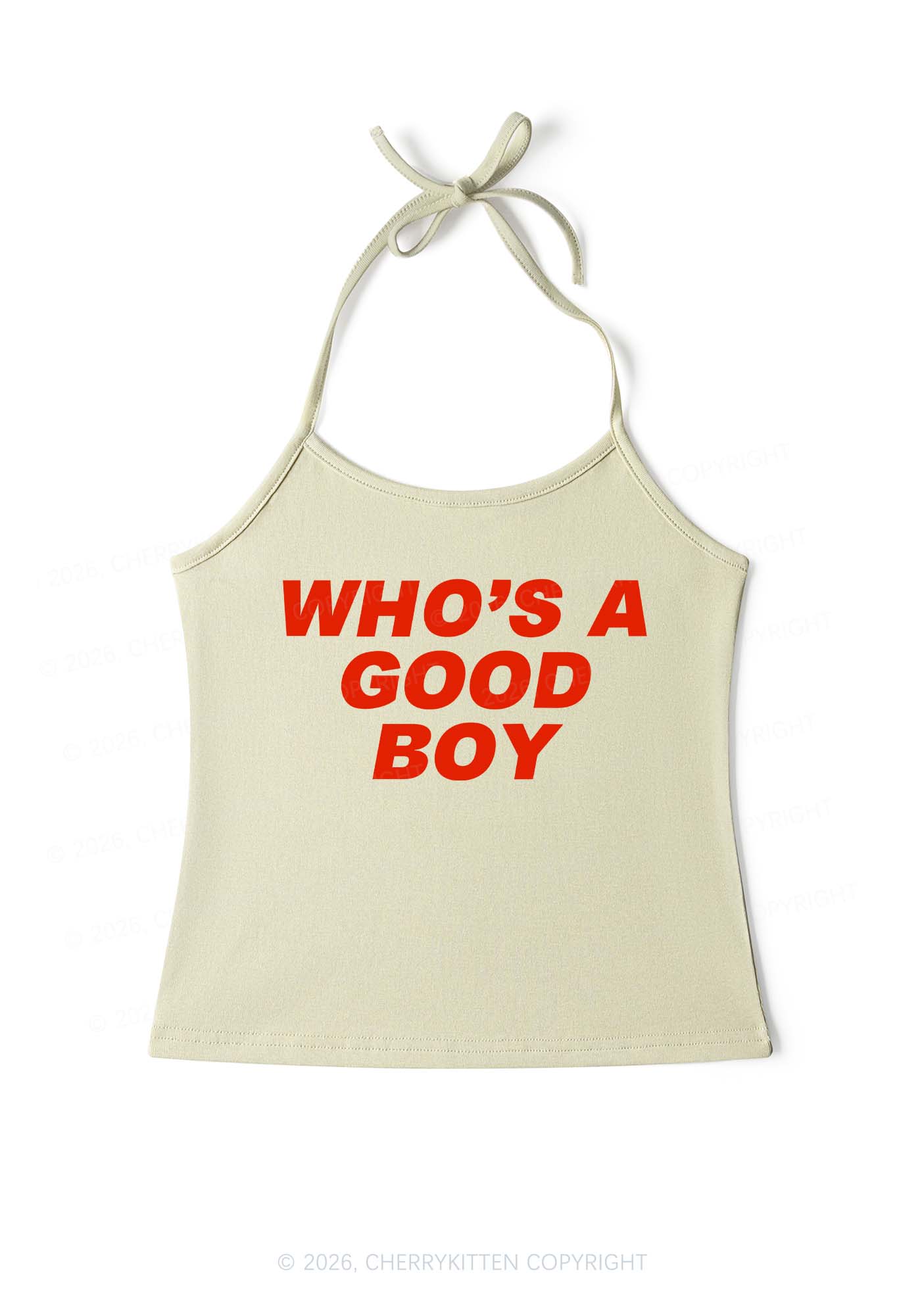 Whos Good Boy Y2K Halter Neck Cami Cherrykitten