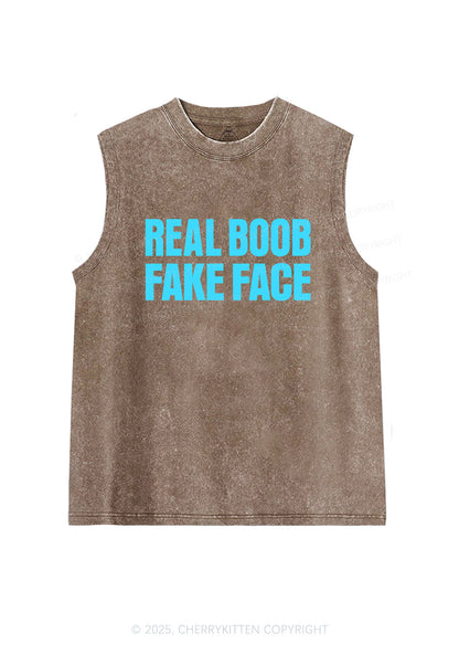 Fake Face Real Bxxb Y2K Washed Muscle Tank Cherrykitten