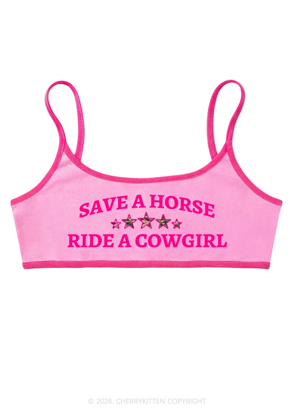 Ride A Cowgirl Stars Y2K Super Crop Cami Cherrykitten