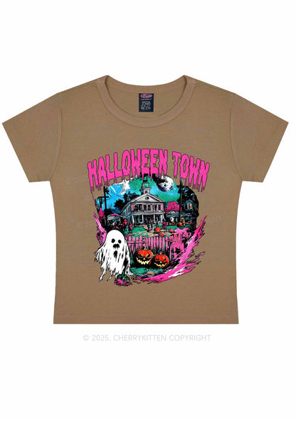 Halloween Ghost Town Y2K Baby Tee Cherrykitten