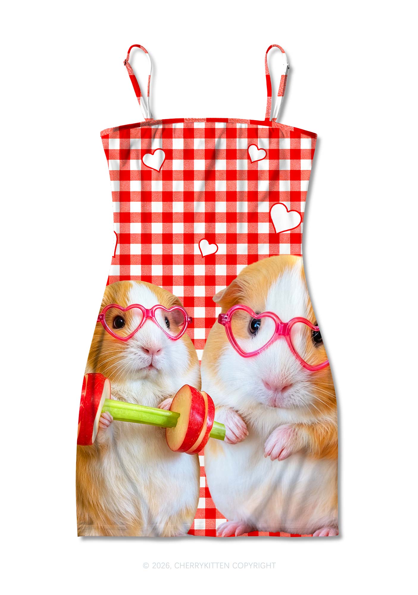 Two Guinea Pigs Y2K Print Slip Dress Cherrykitten