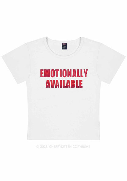 Emotionally Available Y2K Baby Tee Cherrykitten
