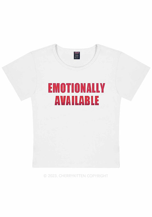 Emotionally Available Y2K Baby Tee Cherrykitten