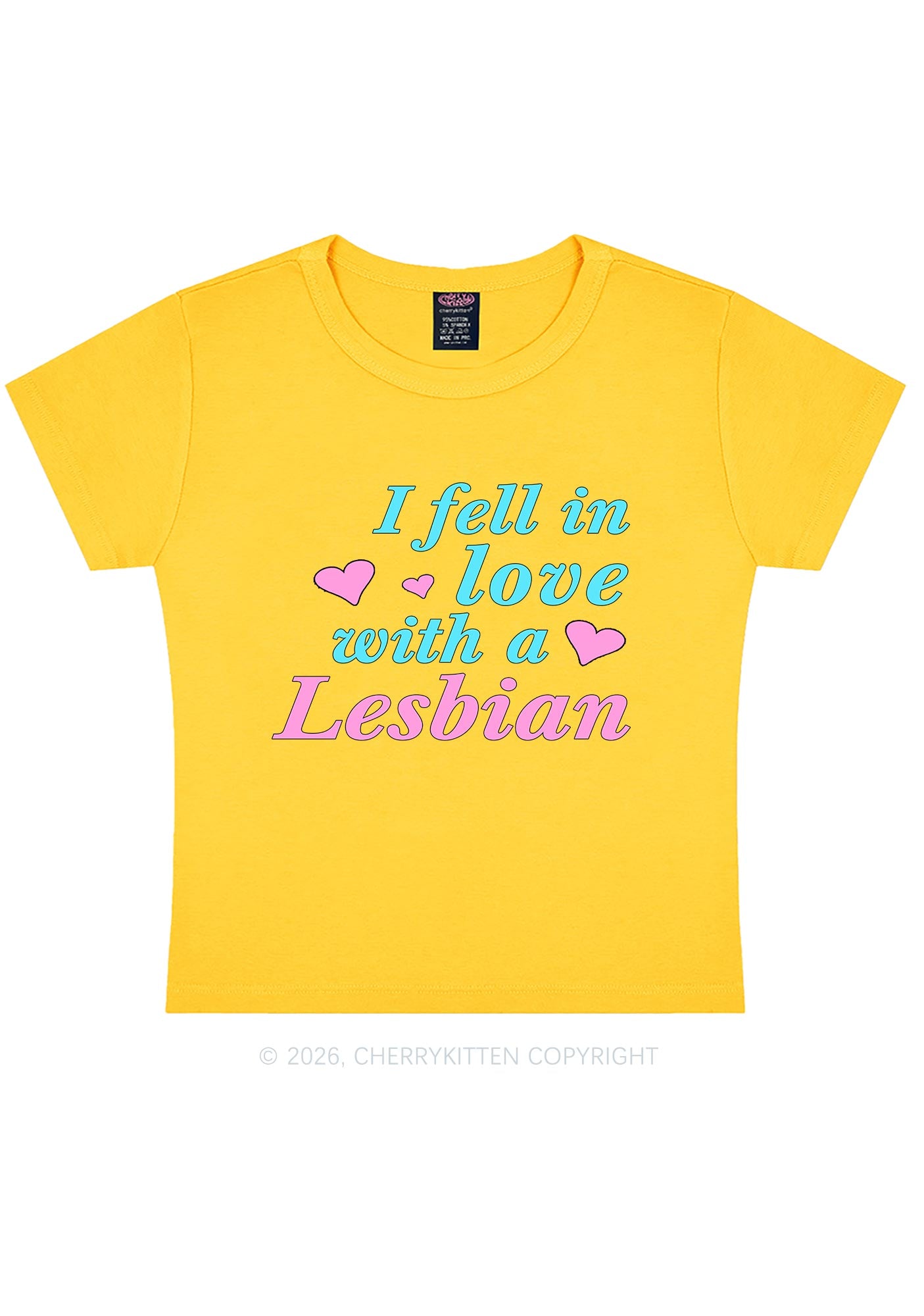 I Fell In Love With Lesbian Pride Y2K Baby Tee Cherrykitten