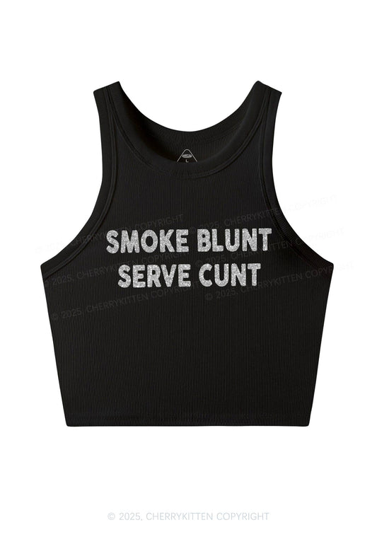 Glitter Smoke Blunt Y2K Crop Tank Top Cherrykitten