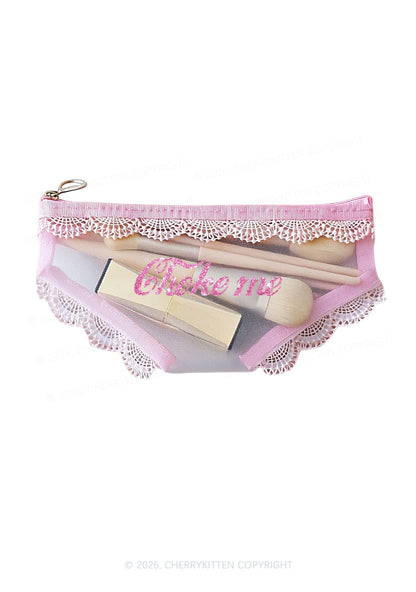 Glitter Choke Me Y2K Briefs Shape Cosmetic Pouch Cherrykitten