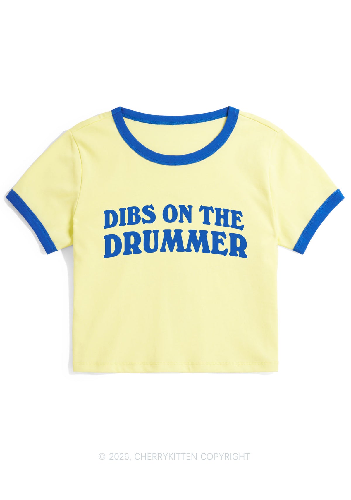 Dibs On The Drummer Y2K Ringer Tee Cherrykitten