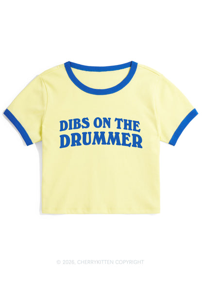 Dibs On The Drummer Y2K Ringer Tee Cherrykitten