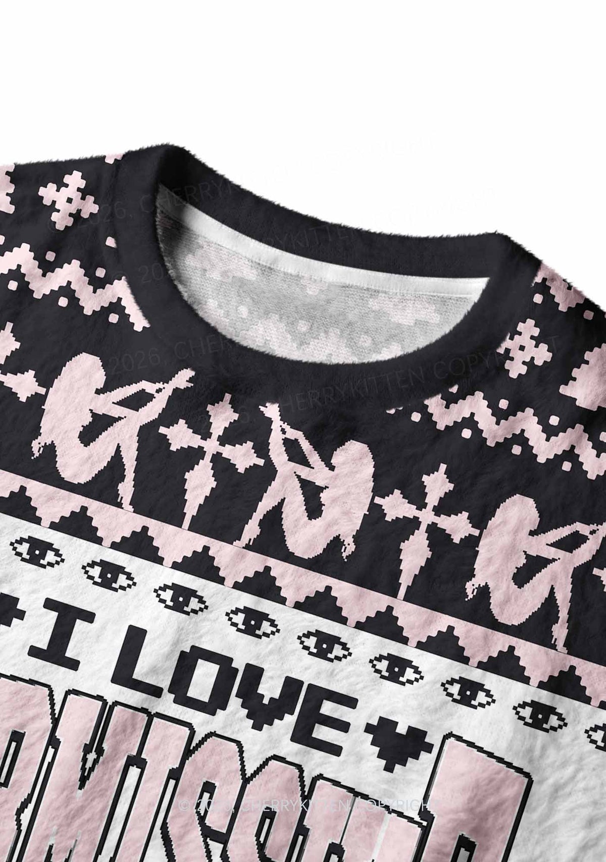 I Love S Boys Y2K Christmas Knit Sweatshirt Cherrykitten