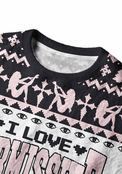 I Love S Boys Y2K Christmas Knit Sweatshirt Cherrykitten