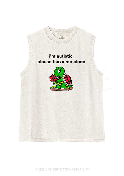 Im Autistic Leave Me Alone Y2K Washed Muscle Tank Cherrykitten