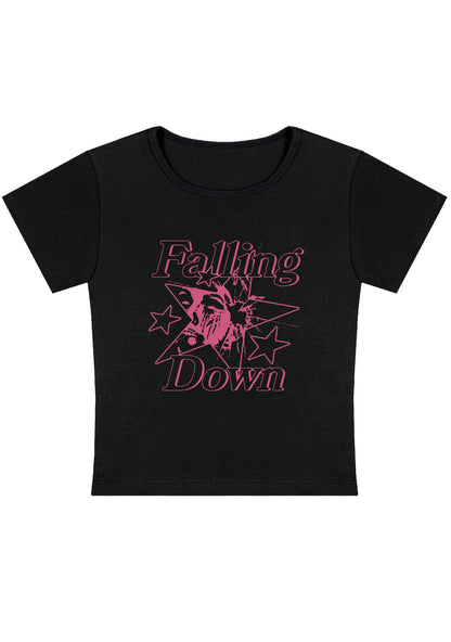 Curvy Falling Down Pentagram Baby Tee