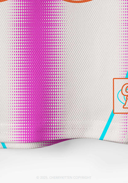 Custom Name Retro Pink Y2K Crop Sport Jersey Shirts Cherrykitten