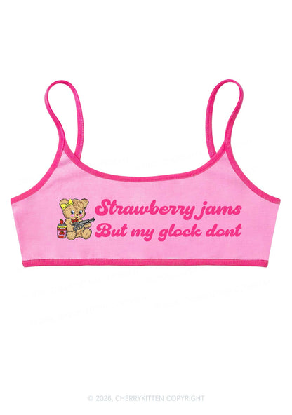 Strawberry Jams Bear Y2K Super Crop Cami Cherrykitten
