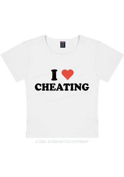 Curvy I Love Cheating Y2K Baby Tee Cherrykitten