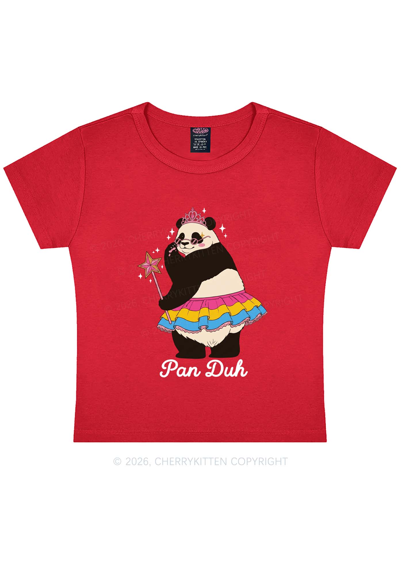 Pan Duh Pride Y2K Baby Tee Cherrykitten