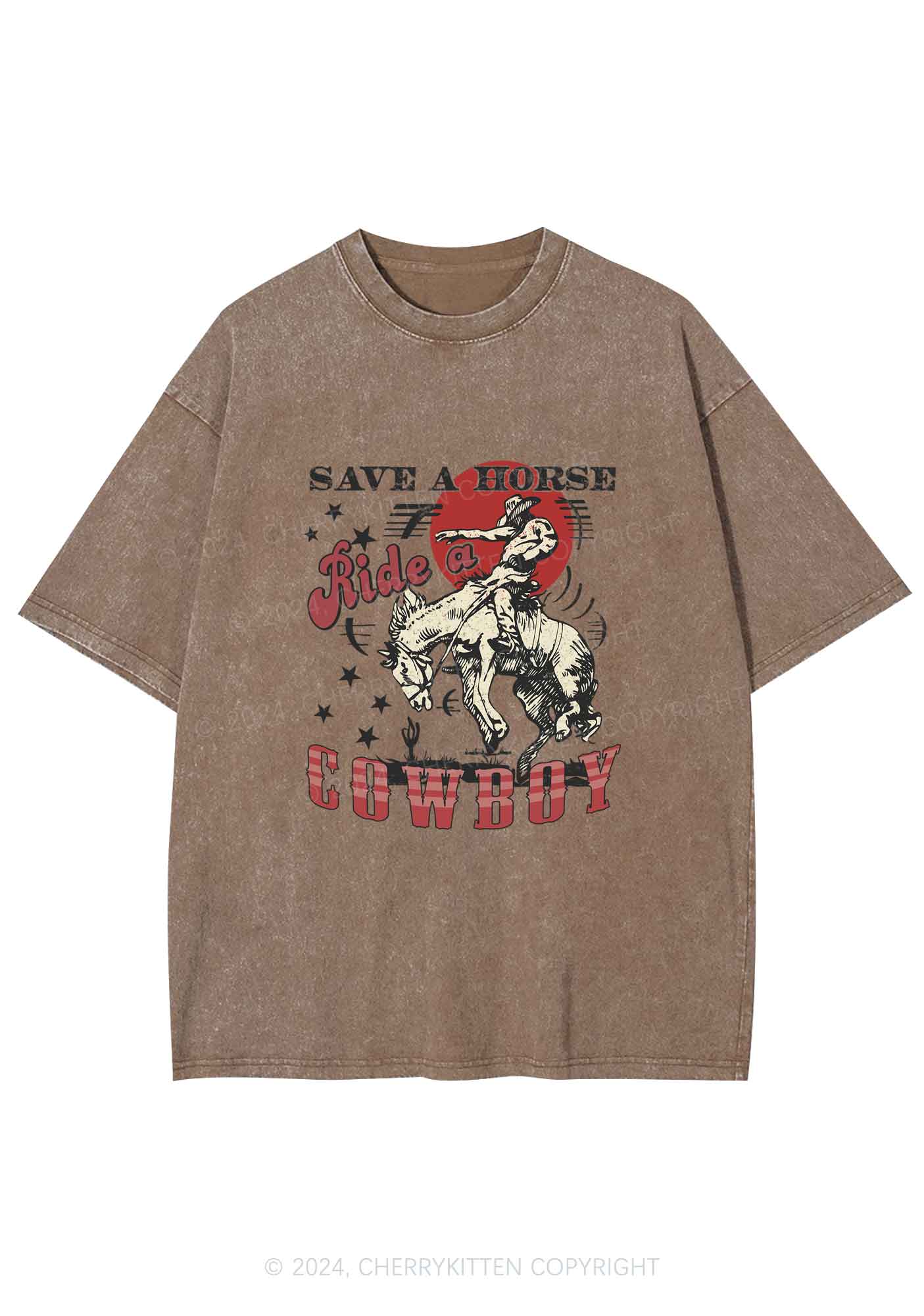 Ride A Cowboy Y2K Washed Tee Cherrykitten