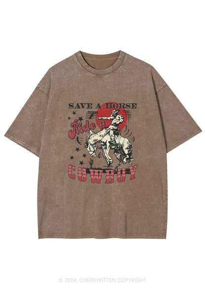 Ride A Cowboy Y2K Washed Tee Cherrykitten