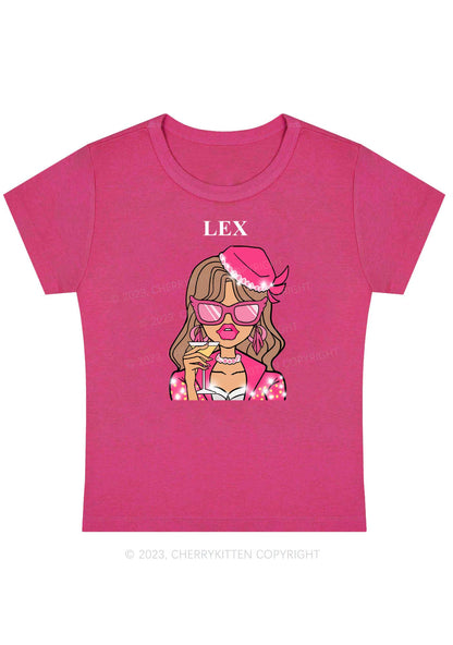 Custom Girly Portrait Y2K Baby Tee Cherrykitten