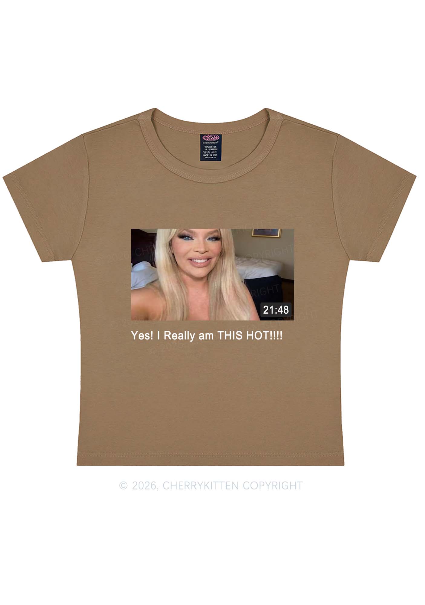 I Am Really Hot Y2K Baby Tee Cherrykitten