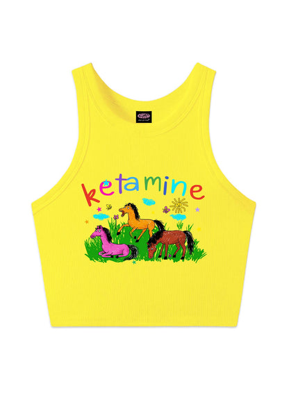 Rainbow K Pony Y2K Crop Tank Top Cherrykitten