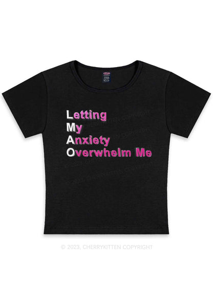 Curvy Letting My Anxiety Overwhelm Me Y2K Baby Tee Cherrykitten