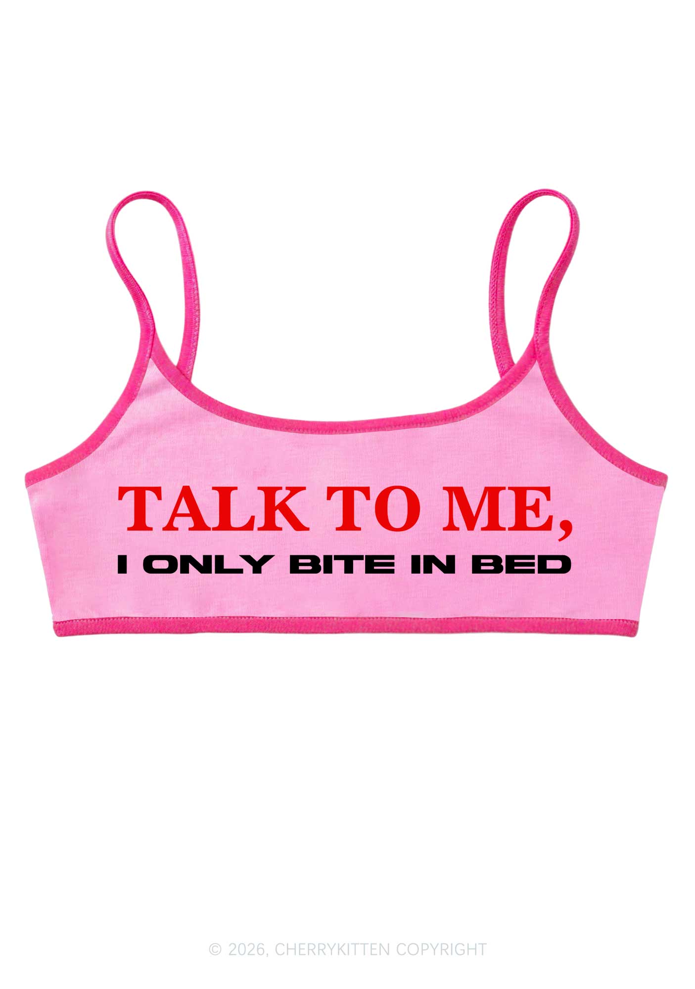 I Only Bite In Bed Y2K Super Crop Cami Cherrykitten