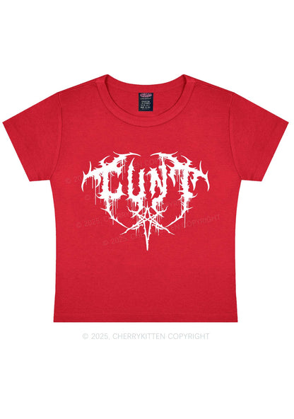 Halloween Punk Cxxt Y2K Baby Tee Cherrykitten