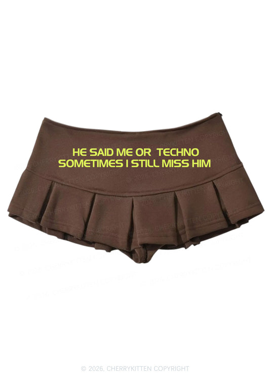 Me Or Techno Y2K Mini Pleated Skirts Cherrykitten