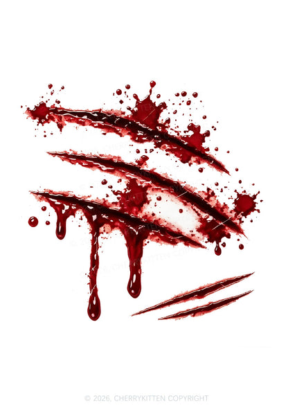 1pc Halloween Realistic Wound Y2K Temporary Tattoo Cherrykitten