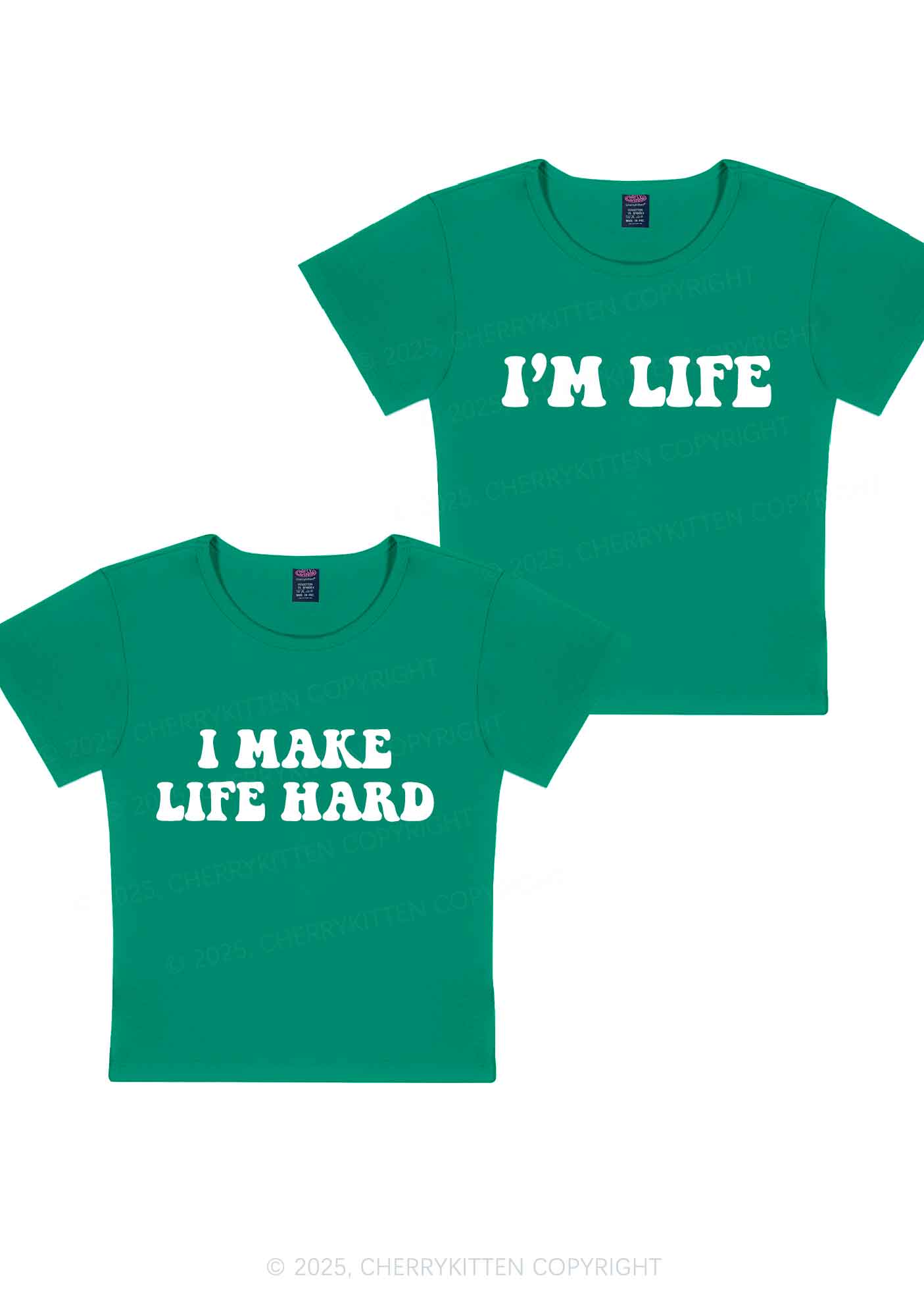 I Make Life Hard Y2K Valentine's Day Baby Tee Cherrykitten
