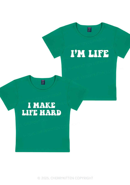 I Make Life Hard Y2K Valentine's Day Baby Tee Cherrykitten