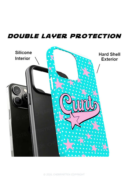 Pink Cxxt On Mint Blue Y2K Phone Case Cherrykitten