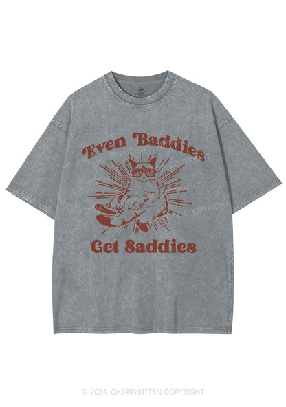 Baddies Cat Y2K Washed Tee Cherrykitten