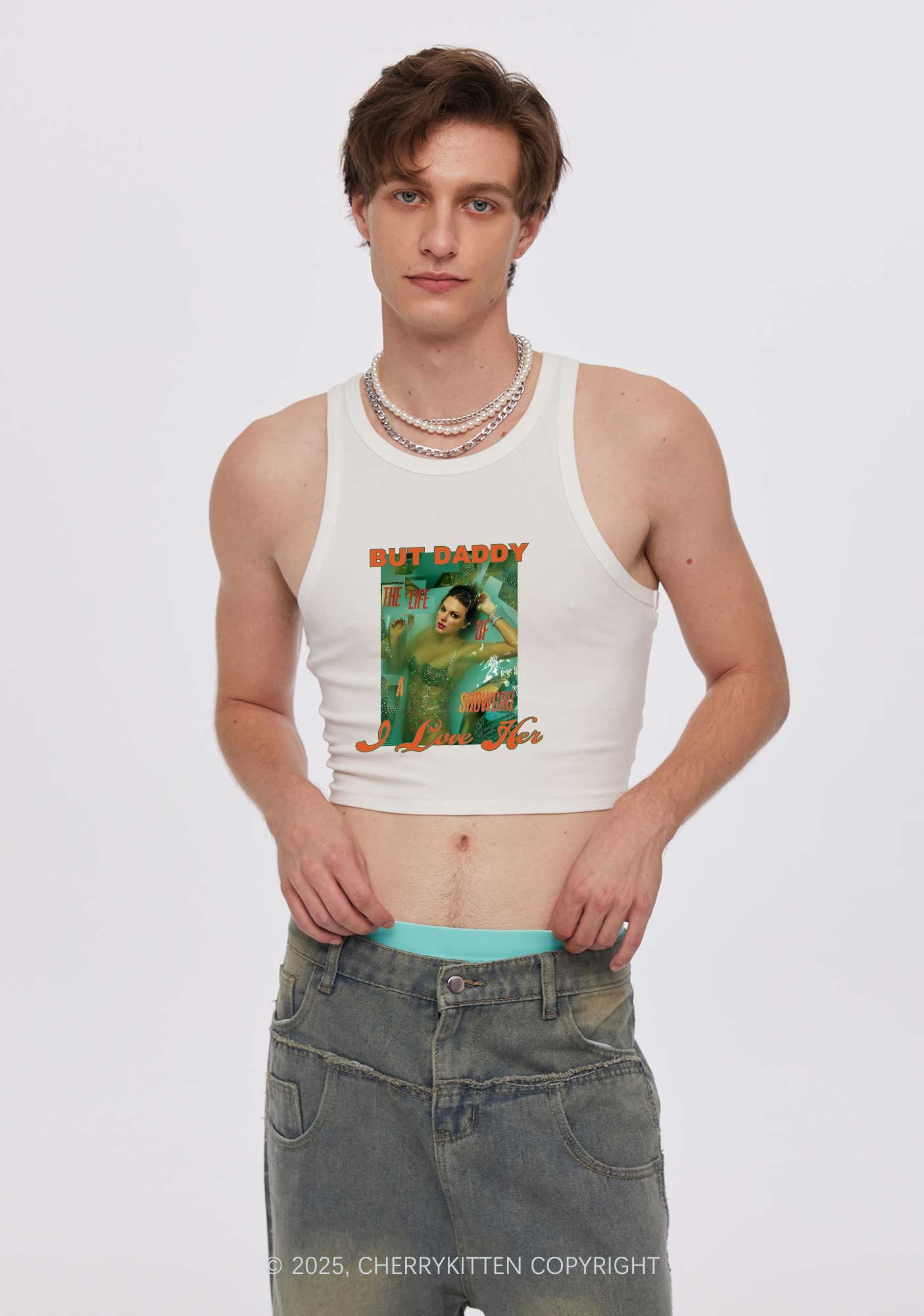But Daddy Love TS Y2K Crop Tank Top Cherrykitten