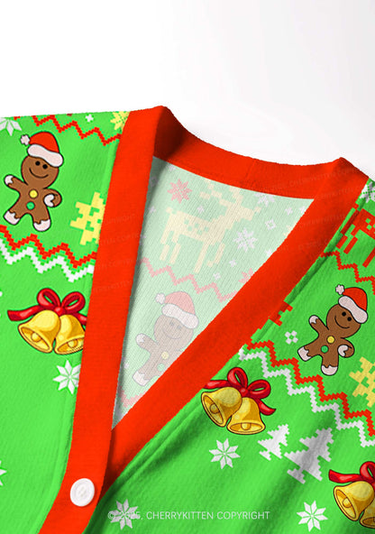 Yoga Girl Y2K Christmas Cardigan Knit Sweatshirt Cherrykitten