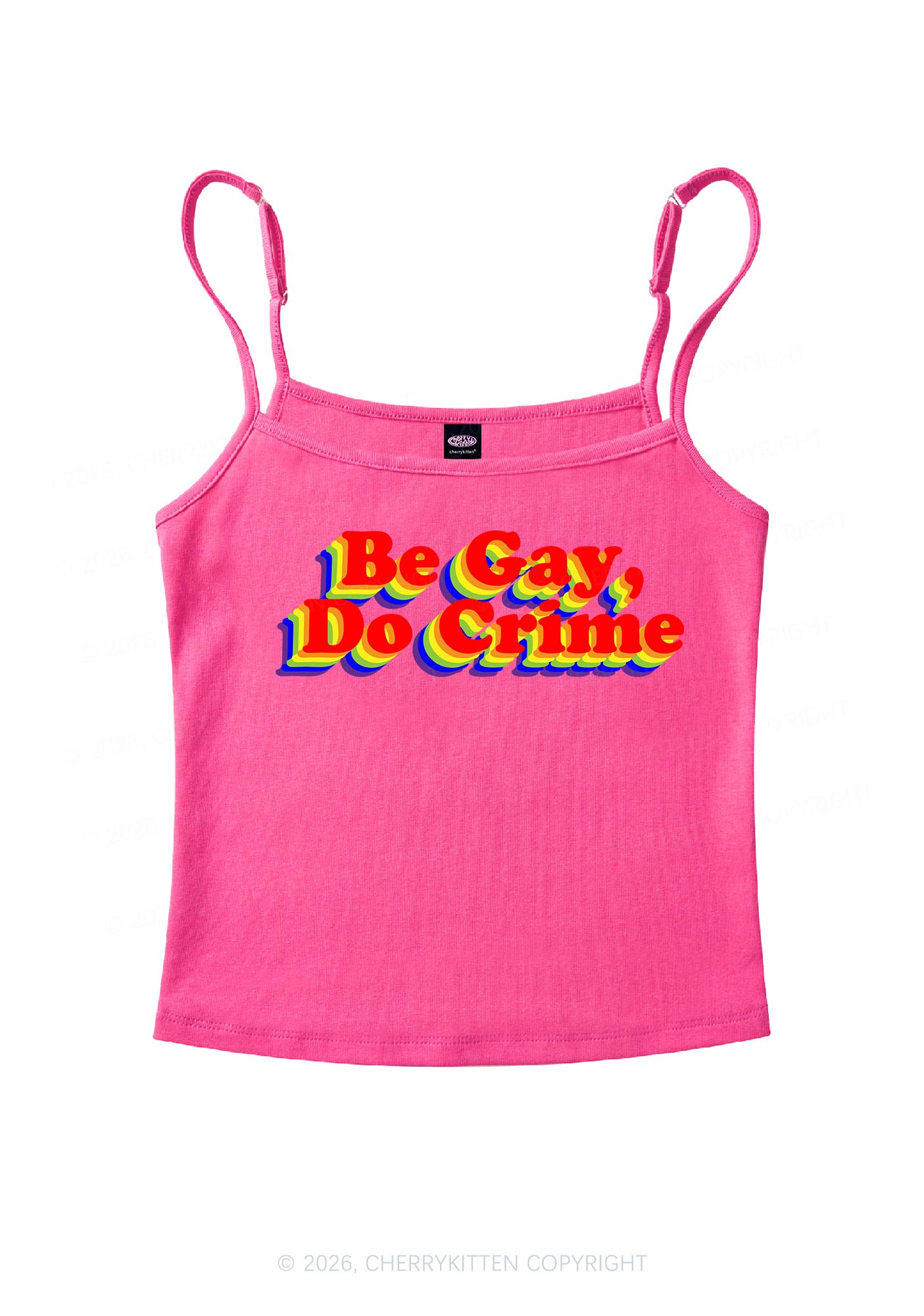 Be Gay Do Crime Pride Y2K Spaghetti Strap Cami Cherrykitten