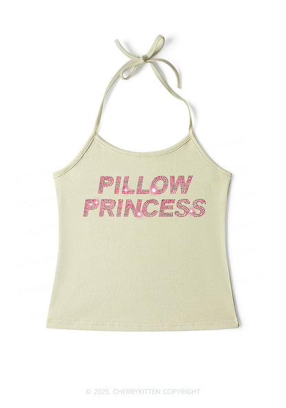 Rhinestone Pillow Princess Y2K Halter Neck Cami Cherrykitten