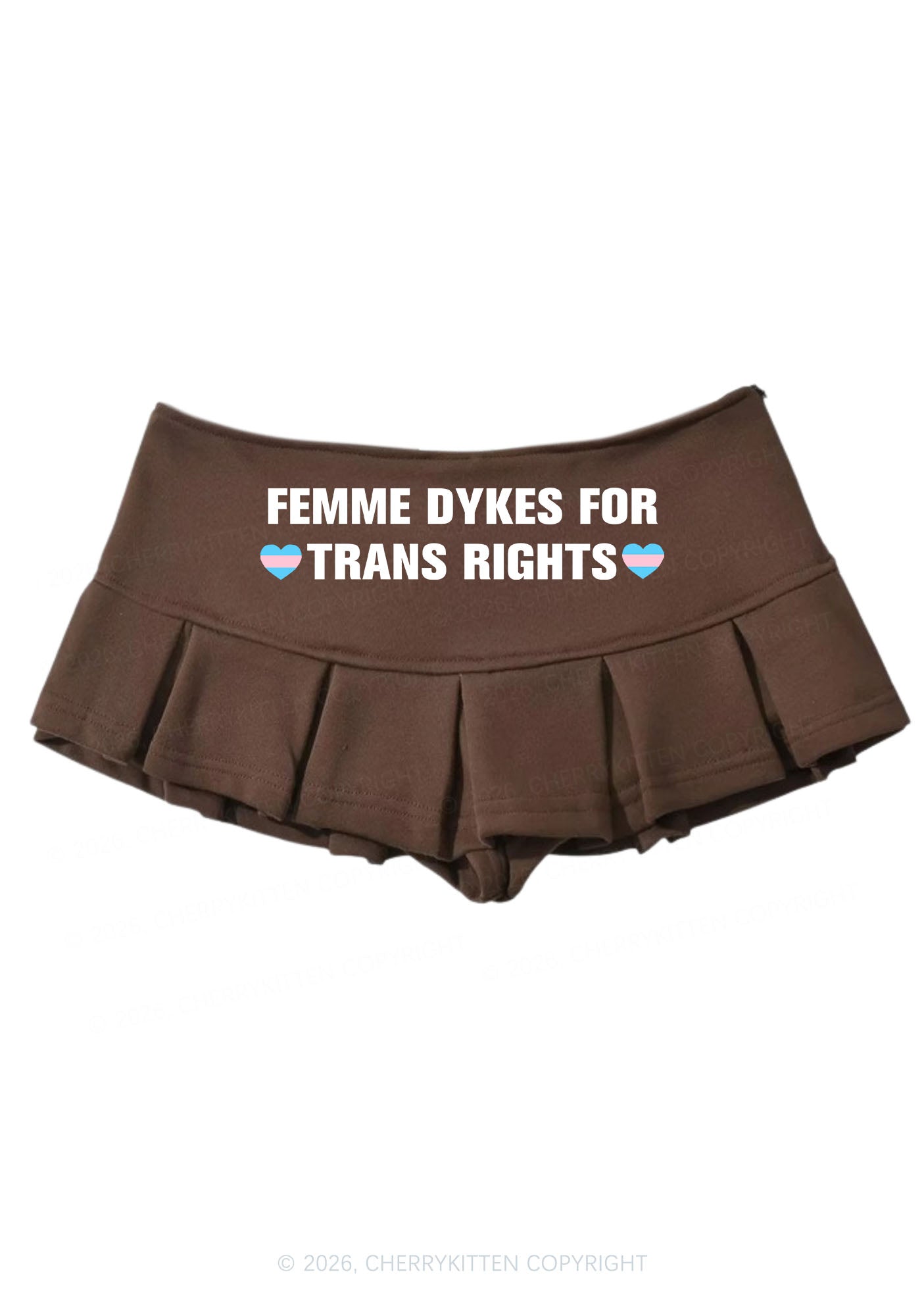 Femme Dykes For Trans Rights Pride Y2K Mini Pleated Skirts Cherrykitten
