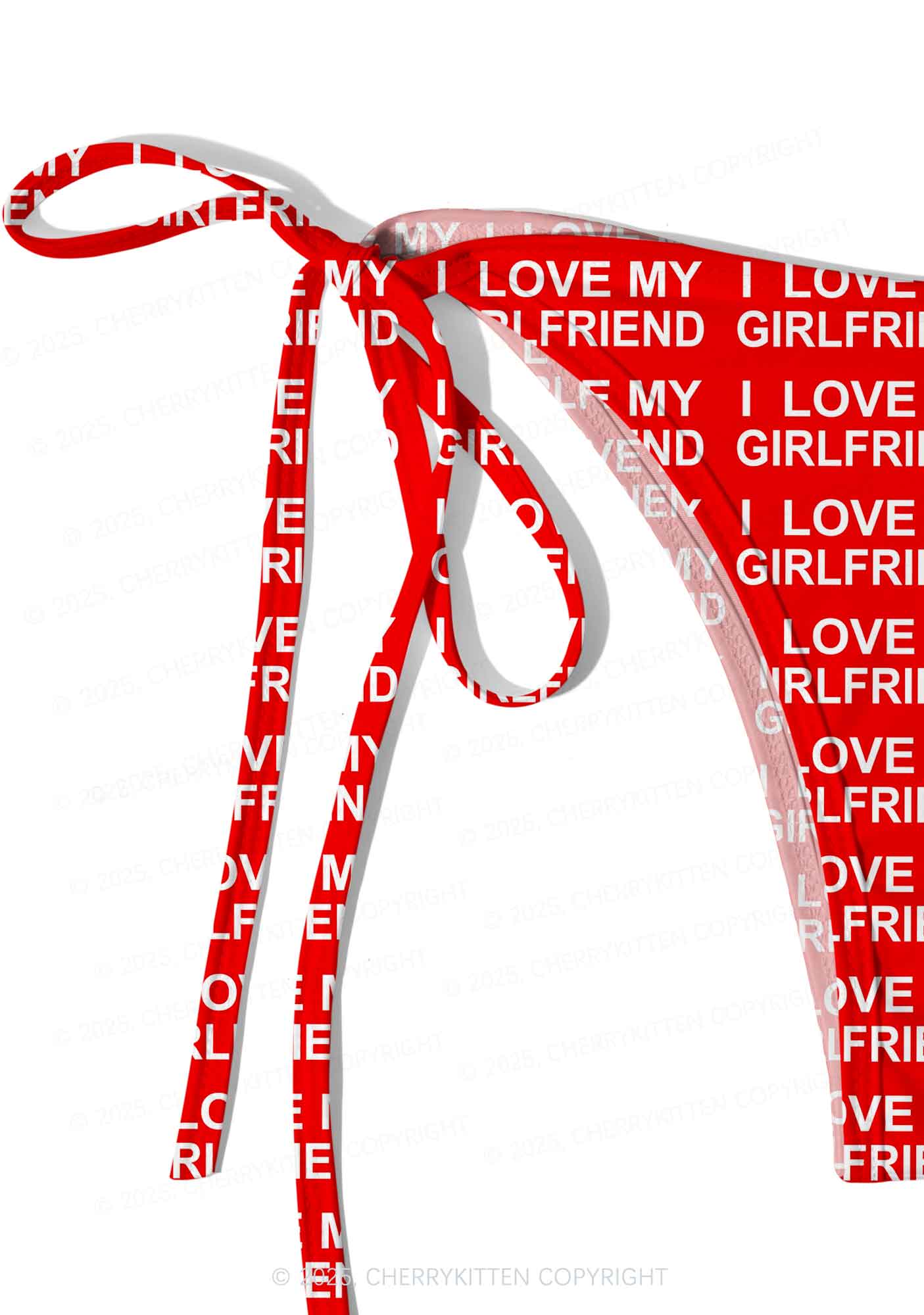 I Love My Girlfriend Y2K Print Bikini Set Cherrykitten
