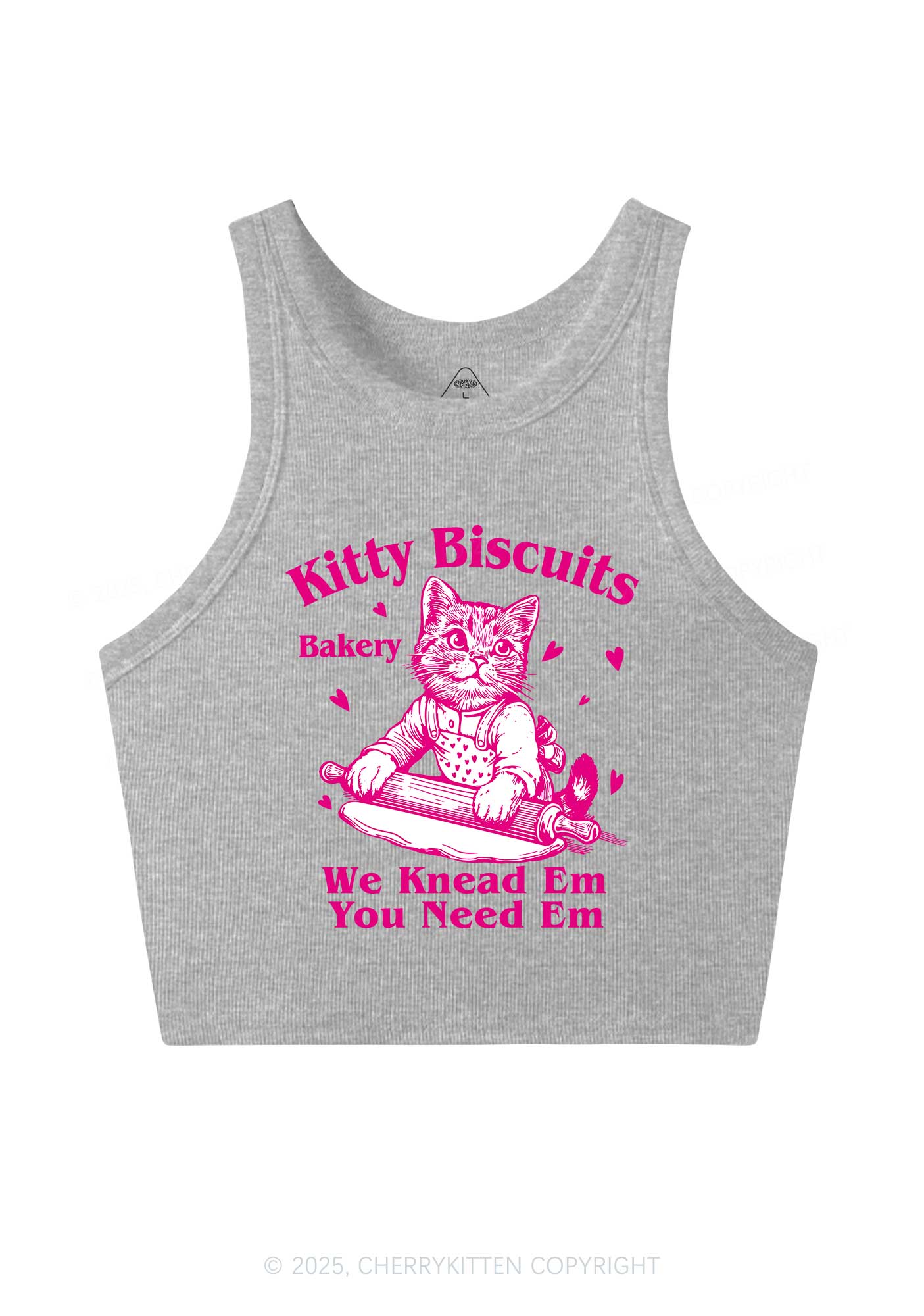 Kitten Biscuits Bakery Valentine's Day Y2K Crop Tank Top Cherrykitten