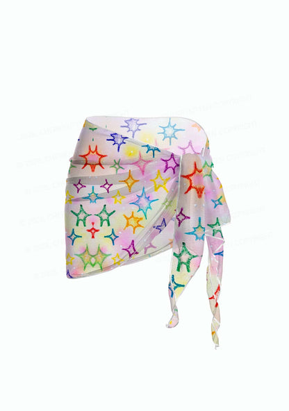 Rainbow Star Y2K Print Bikini Set Cherrykitten