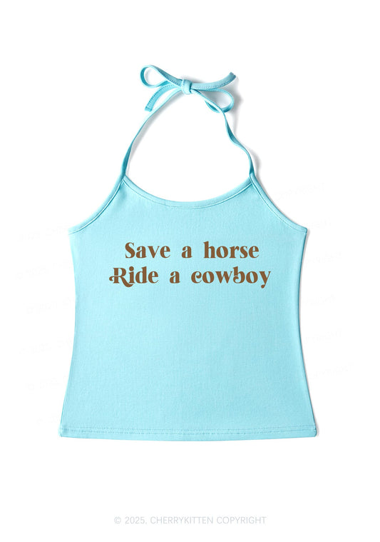 Save A Horse Ride A Cowboy Y2K Halter Neck Cami Cherrykitten