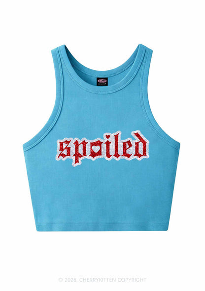 Glitter Stroke Spoiled Y2K Crop Tank Top Cherrykitten